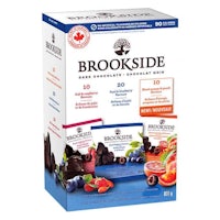 a box of brookside chocolate bars with fruit and berries