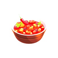 a bowl of chili in a brown bowl