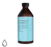 a bottle of vitamin d - iodine on a white background