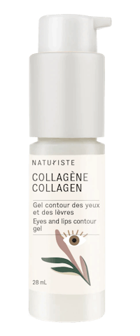 a bottle of naturiste collagene eye cream with a white background