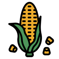 a corn on the cob with bees on it