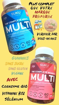 two bottles of suku multi vitamin gummies