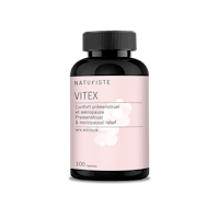a bottle of vitex on a black background