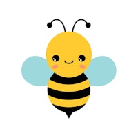 a cute cartoon bee on a white background