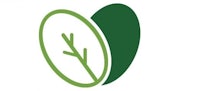 a green leaf logo on a white background