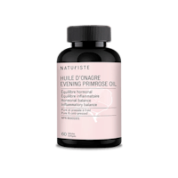 a bottle of evening primrose oil with a black background
