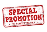 a red rubber stamp with the words special promotion for a limited time