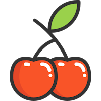 two cherries on a white background