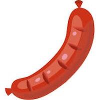 a red sausage on a white background