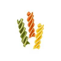 three different kinds of pasta on a white background