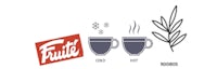 a cup of coffee with a leaf and a cup of tea