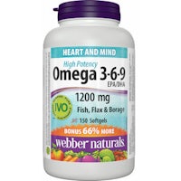 weber naturals omega 3 - 365, 120 softgels