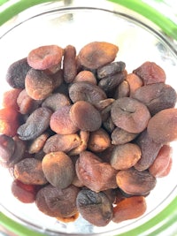 dried apricots in a glass jar